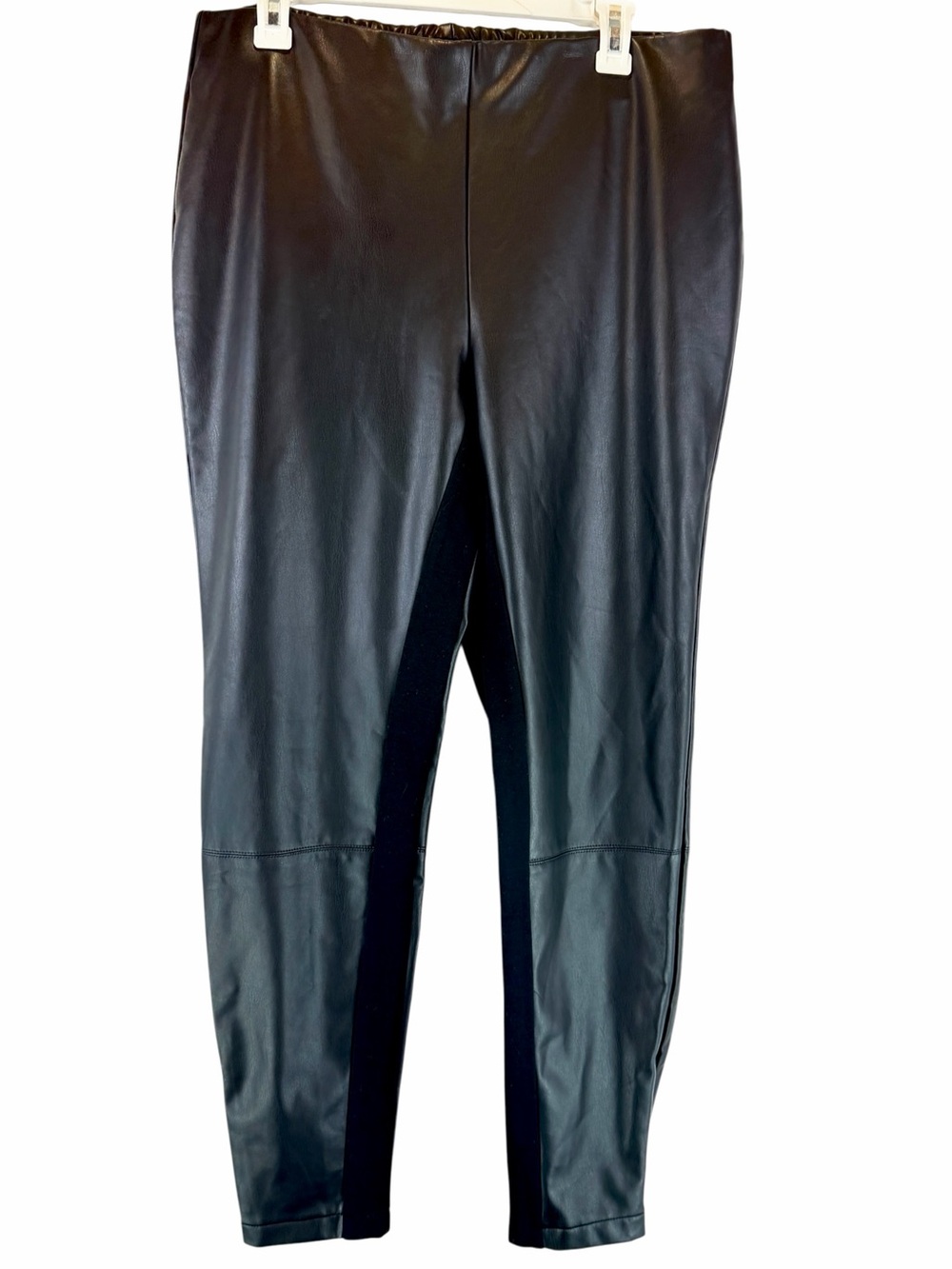 NEW Chico’s Black Label Faux Leather Leggings Sz L / 12 NWT